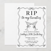 Invitation Fête d'anniversaire des 30 ans enterrement de mes (Devant / Derrière)