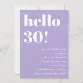 Invitation Fête d'anniversaire des 30 ans Typographie Moderne (Devant)