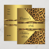 Invitation Fête d'anniversaire des 35 ans de Gold Leopard (Devant / Derrière)