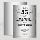 Invitation Fête d'anniversaire des 35 ans - Noir Argenté (Devant / Derrière)