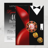 Invitation Fête d'anniversaire des 40 ans couple Art déco | r (Devant / Derrière)