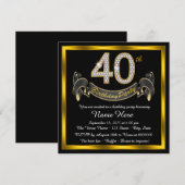 Invitation Fête d'anniversaire des 40 ans de Black Gold (Devant / Derrière)