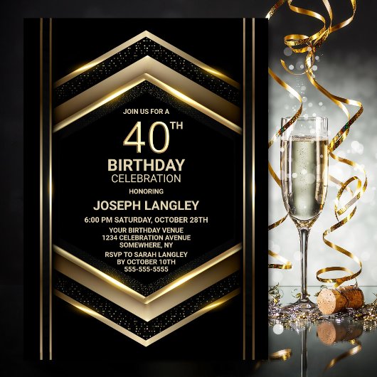 Invitation Fête d'anniversaire des 40 ans de Black Gold Moder