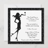 Invitation Fête d'anniversaire des 40 ans de la diva femme no (Dos)