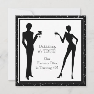 Invitation Fête d'anniversaire des 40 ans de la diva femme no
