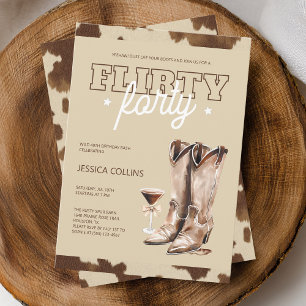 Invitation Fête d'anniversaire des 40 ans Western Flirty Fort