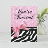 Invitation Fête d'anniversaire des 40 ans Zebra Fascination (Debout devant)