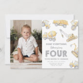 Invitation Fête d'anniversaire des 4 ans Construction (Devant)