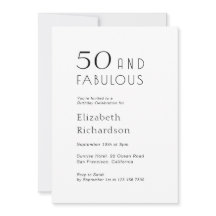 Fête d'anniversaire des 50 ans 50 et Fabuleux