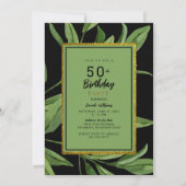 Invitation Fête d'anniversaire des 50 ans Black Glam (Devant)