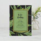 Invitation Fête d'anniversaire des 50 ans Black Glam (Debout devant)
