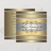 Invitation Fête d'anniversaire des 50 ans de Gold Fabulous Fe (Devant / Derrière)