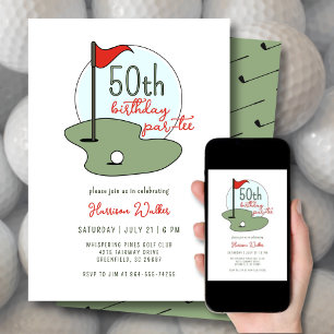 Invitation Fête d'anniversaire des 50 ans de Golf Dessinée à 