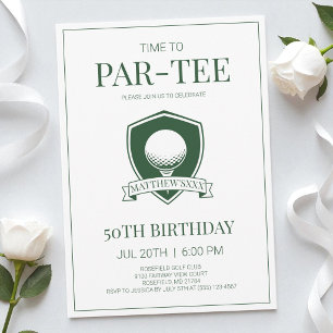 Invitation Fête d'anniversaire des 50 ans de golf Par-Tee Gre