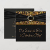 Invitation Fête d'anniversaire des 50 ans de la Diva Léopard (Devant / Derrière)