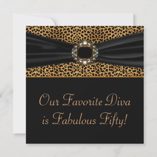 Invitation Fête d'anniversaire des 50 ans de la Diva Léopard (Devant)