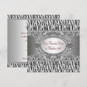 Invitation Fête d'anniversaire des 50 ans de la diva zèbre (Devant / Derrière)