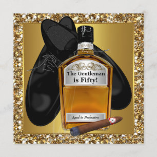 Invitation Fête d'anniversaire des 50 ans de l'homme, or mûri