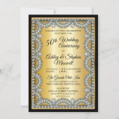 Invitation Fête d'anniversaire des 50 ans de mariage Or et Di (Devant)