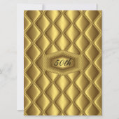 Invitation Fête d'anniversaire des 50 ans design or (Devant)