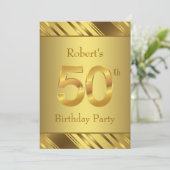 Invitation Fête d'anniversaire des 50 ans d'homme (Debout devant)