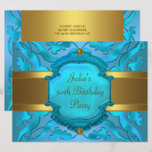 Invitation Fête d'anniversaire des 50 ans d'une femme or sarc (Devant / Derrière)