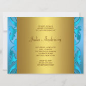 Invitation Fête d'anniversaire des 50 ans d'une femme or sarc (Dos)