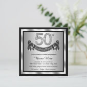 Invitation Fête d'anniversaire des 50 ans en argent (Debout devant)