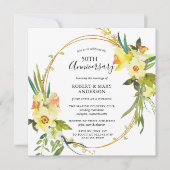 Invitation Fête d'anniversaire des 50 ans Fleur de jonquille (Devant)