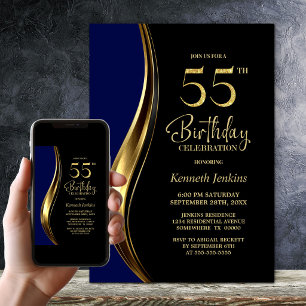 Invitation Fête d'anniversaire des 55 ans de Black Gold Blue
