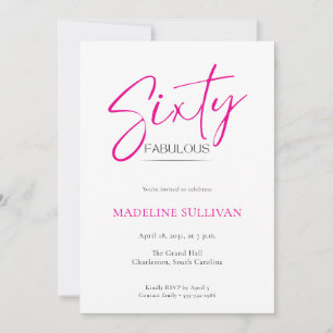 Invitation Fête d'anniversaire des 60 ans avec un script mini