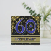 Invitation Fête d'anniversaire des 60 ans Black and Gold (Debout devant)