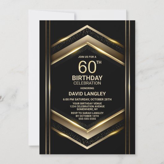 Invitation Fête d'anniversaire des 60 ans de Black Gold Moder (Devant)