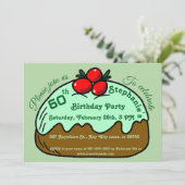 Invitation Fête d'anniversaire des 60 ans Pale Green Choco Do (Debout devant)