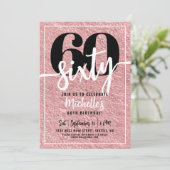 Invitation Fête d'anniversaire des 60 ans Rose Gold (Debout devant)