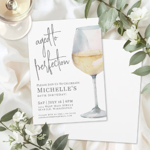 Invitation Fête d'anniversaire des 60 ans Wine Simple Sixty