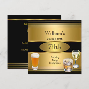 Invitation Fête d'anniversaire des 70 ans de l'homme vintage