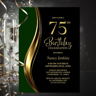 Invitation Fête d'anniversaire des 75 ans de Black Gold Green