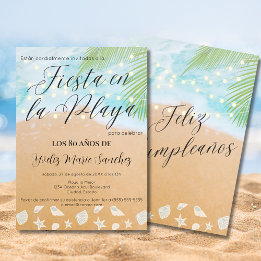 Invitation Fête d'anniversaire des 80 ans sur la plage de pal