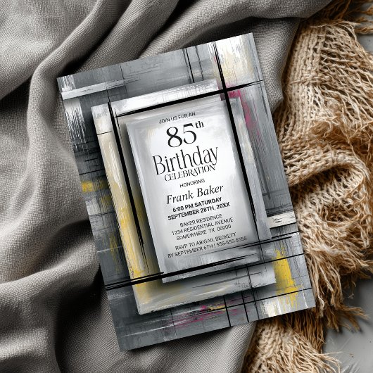 Invitation Fête d'anniversaire des 85 ans de Modern Grey
