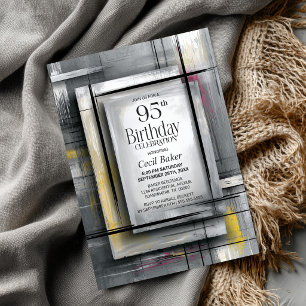 Invitation Fête d'anniversaire des 95 ans de Modern Grey