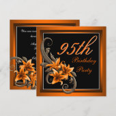 Invitation Fête d'anniversaire des 95 ans d'une femme (Devant / Derrière)