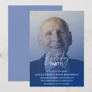 Invitation Fête d'anniversaire des 99 ans d'hommes en bleu ma