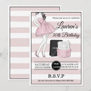 Invitation Fête d'anniversaire des adultes 30e 40e 50e champa