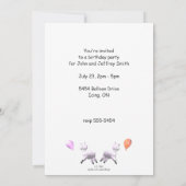 Invitation Fête d'anniversaire des agneaux pour jumeaux (Dos)