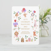 Invitation Fête d'anniversaire des amis de la forêt (Debout devant)