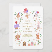 Invitation Fête d'anniversaire des amis de la forêt (Devant)