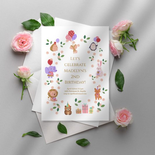 Invitation Fête d'anniversaire des amis de la forêt