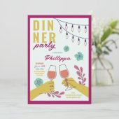 Invitation Fête d'anniversaire des amis Repas de fête Dégusta (Debout devant)