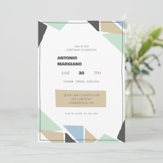 Invitation Fête d'anniversaire des anges (Debout devant)